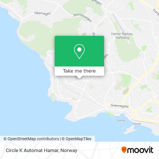 Circle K Automat Hamar map