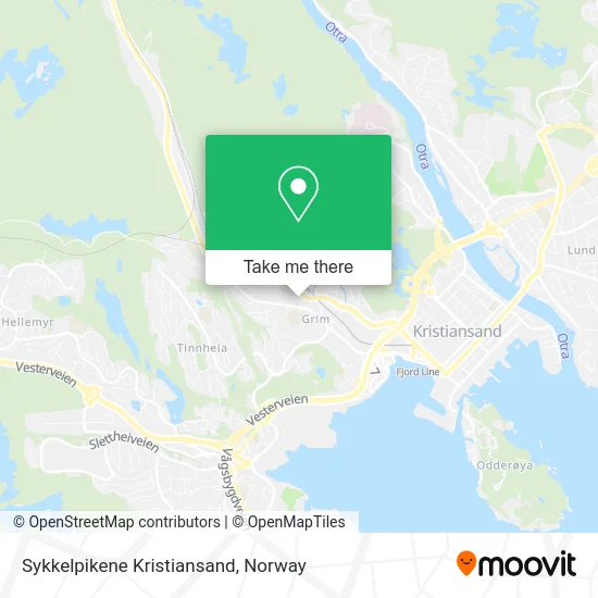 Sykkelpikene Kristiansand map