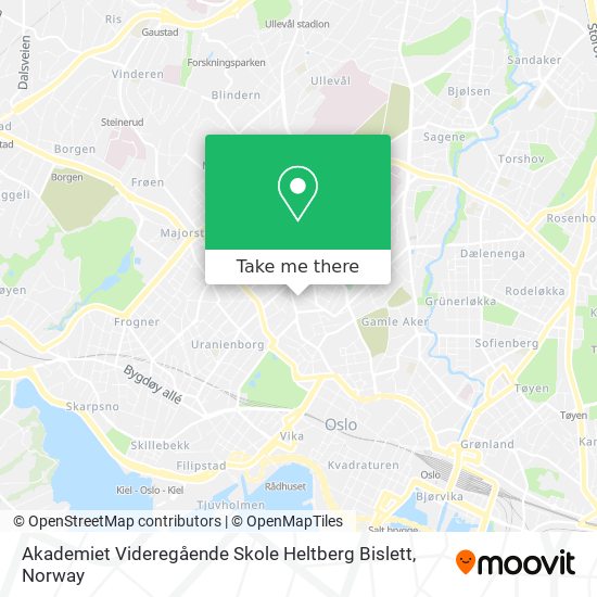 Akademiet Videregående Skole Heltberg Bislett map