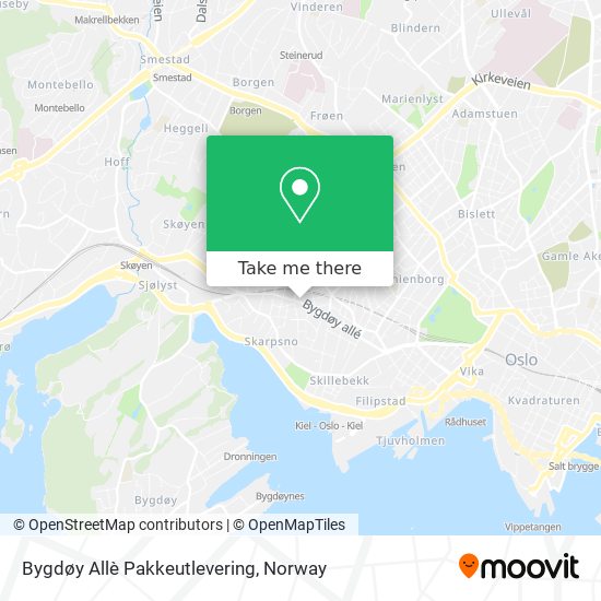 Bygdøy Allè Pakkeutlevering map