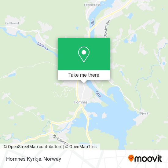 Hornnes Kyrkje map