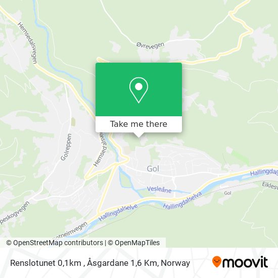 Renslotunet 0,1km , Åsgardane 1,6 Km map