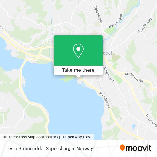 Tesla Brumunddal Supercharger map