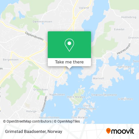 Grimstad Baadsenter map