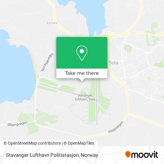 Stavanger Lufthavn Politistasjon map