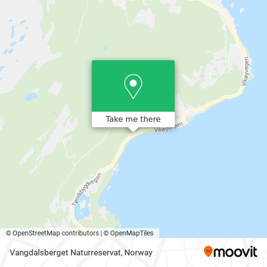 Vangdalsberget Naturreservat map
