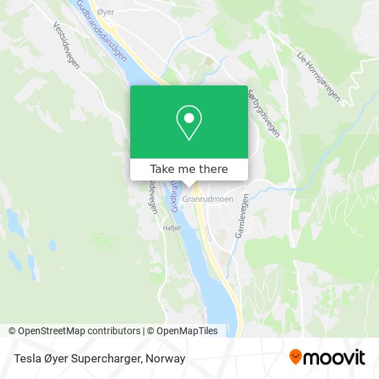 Tesla Øyer Supercharger map