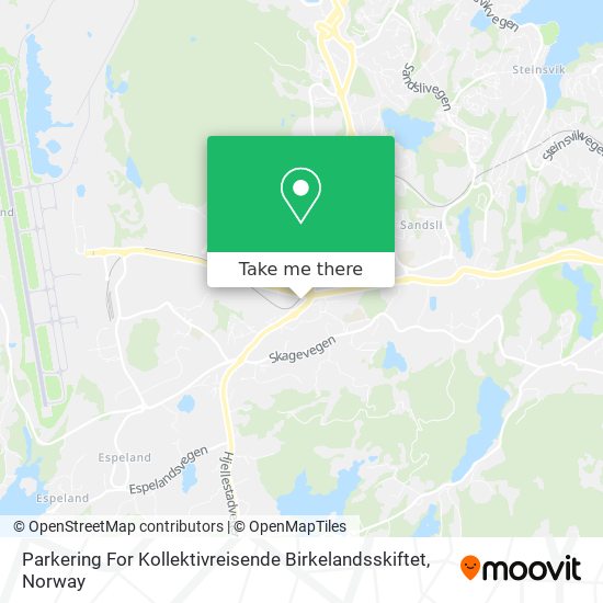 Parkering For Kollektivreisende Birkelandsskiftet map