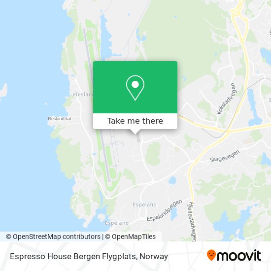 Espresso House Bergen Flygplats map