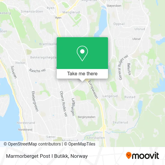 Marmorberget Post I Butikk map