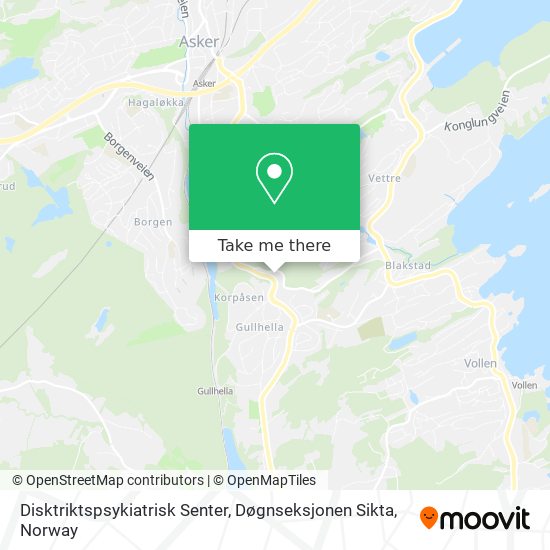 Disktriktspsykiatrisk Senter, Døgnseksjonen Sikta map