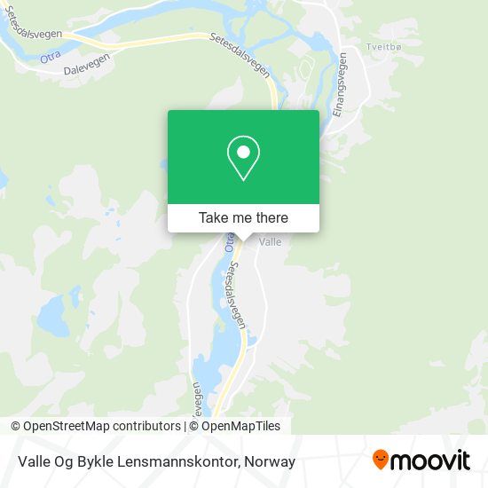 Valle Og Bykle Lensmannskontor map