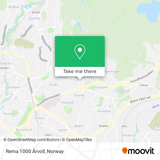 Rema 1000 Årvoll map