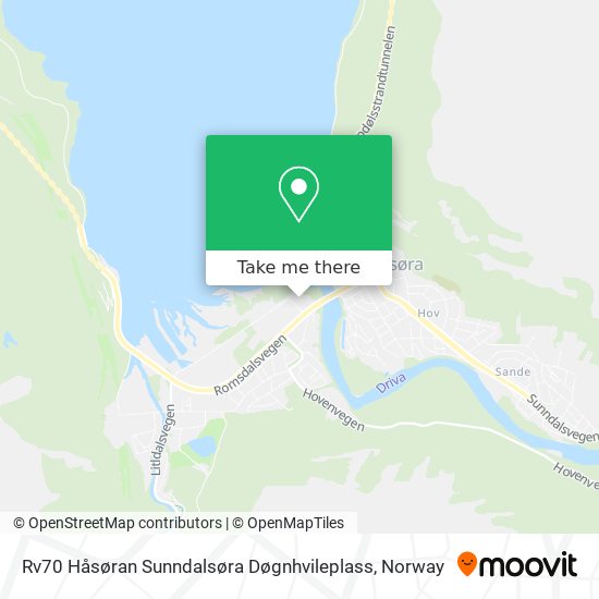 Rv70 Håsøran Sunndalsøra Døgnhvileplass map