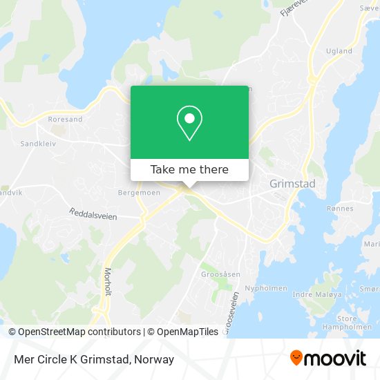 Mer Circle K Grimstad map