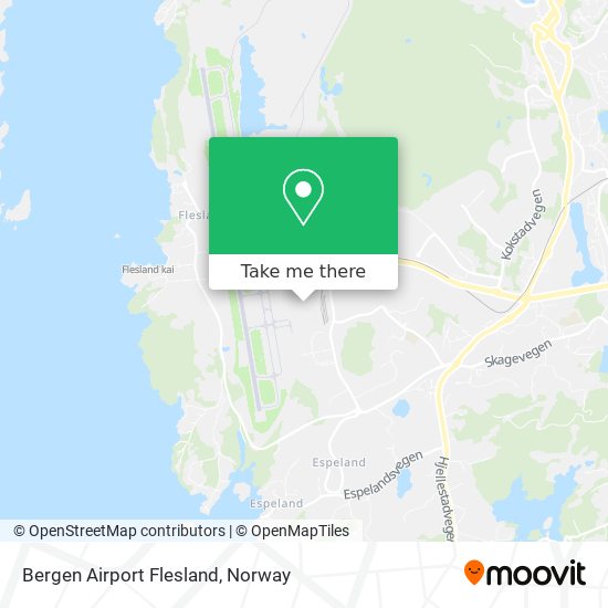 Bergen Airport Flesland map