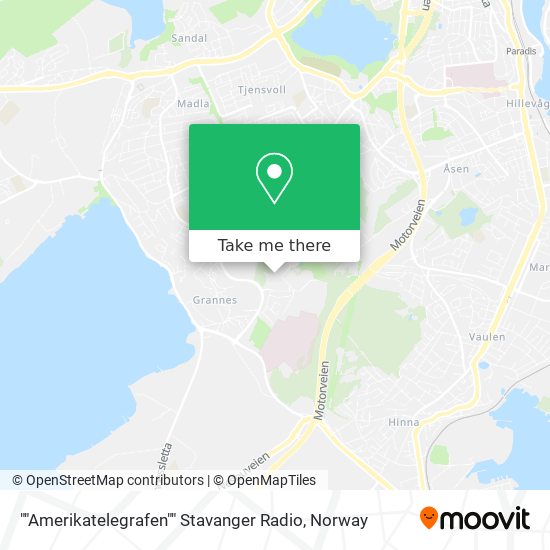 ""Amerikatelegrafen"" Stavanger Radio map