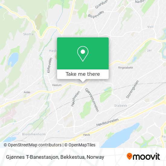 Gjønnes T-Banestasjon, Bekkestua map