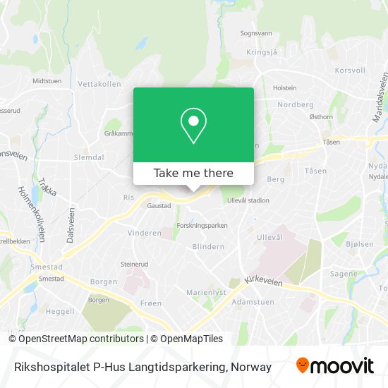 Rikshospitalet P-Hus Langtidsparkering map