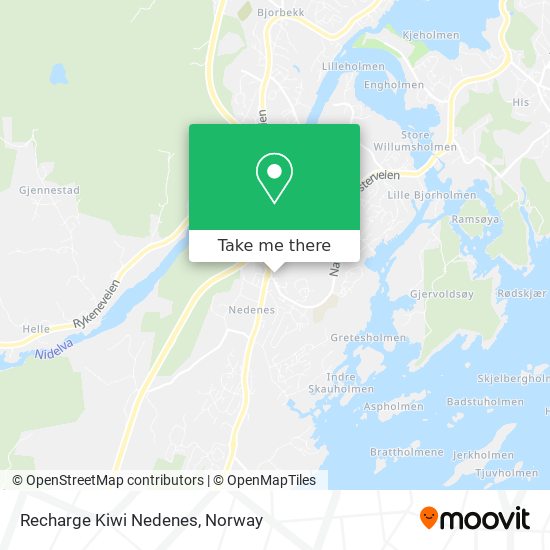 Recharge Kiwi Nedenes map