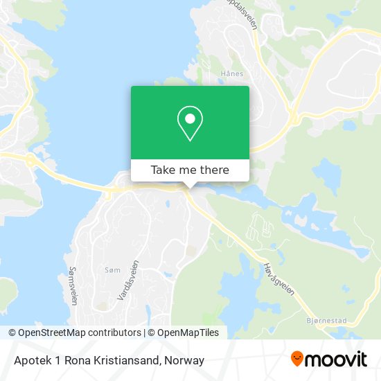 Apotek 1 Rona Kristiansand map