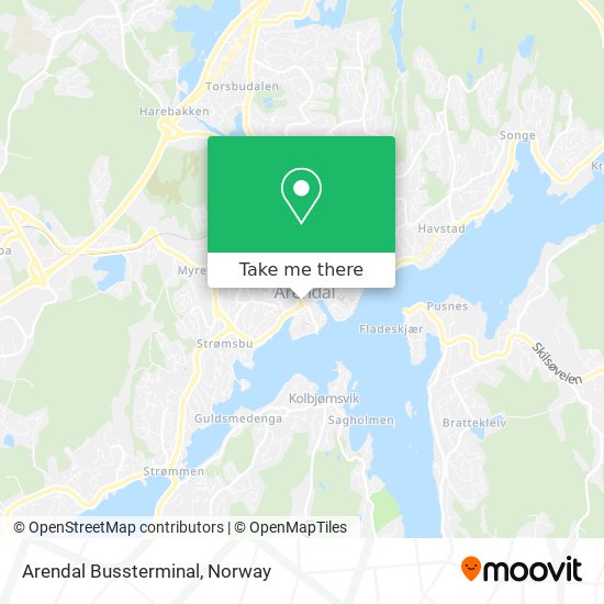 Arendal Bussterminal map