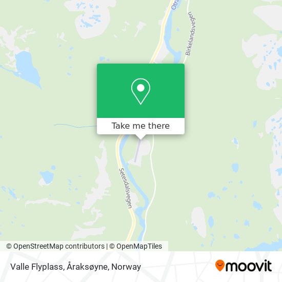Valle Flyplass, Åraksøyne map