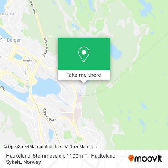 Haukeland, Stemmeveien, 1100m Til Haukeland Sykeh. map