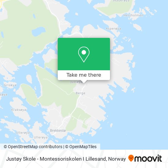 Justøy Skole - Montessoriskolen I Lillesand map