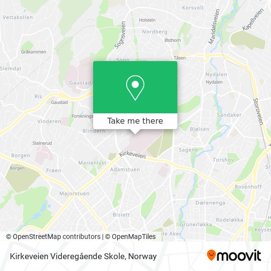 Kirkeveien Videregående Skole map