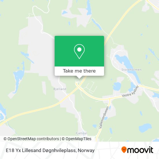 E18 Yx Lillesand Døgnhvileplass map