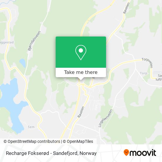 Recharge Fokserød - Sandefjord map