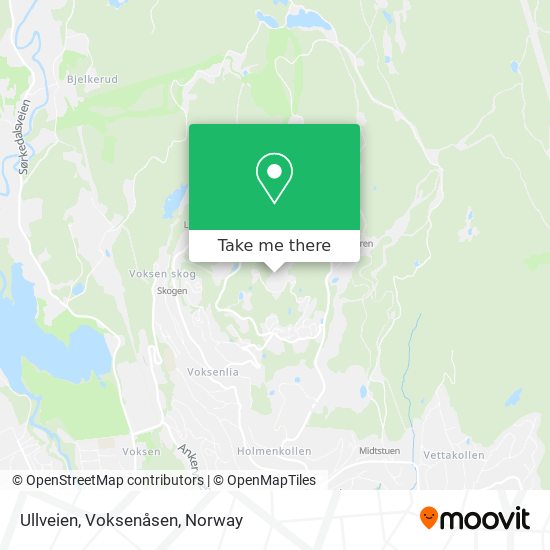 Ullveien, Voksenåsen map