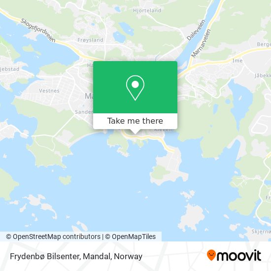 Frydenbø Bilsenter, Mandal map