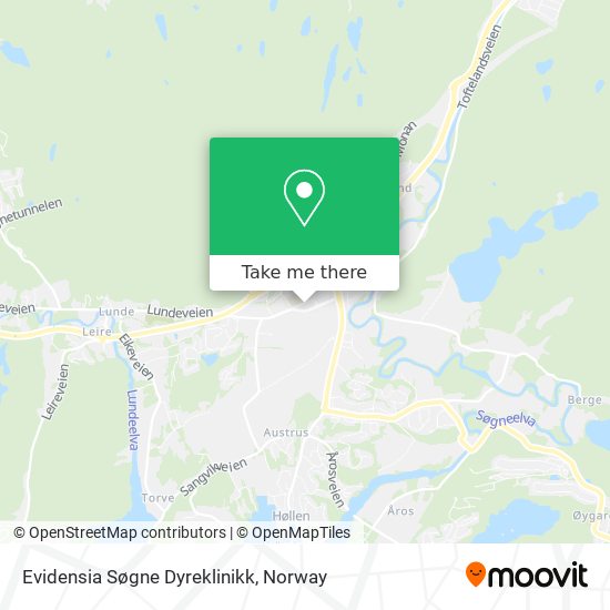 Evidensia Søgne Dyreklinikk map