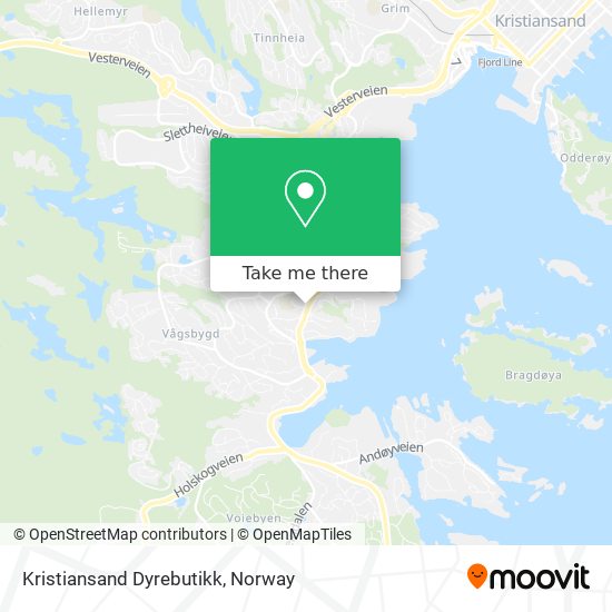 Kristiansand Dyrebutikk map