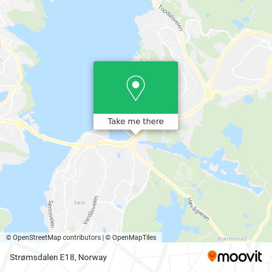 Strømsdalen E18 map