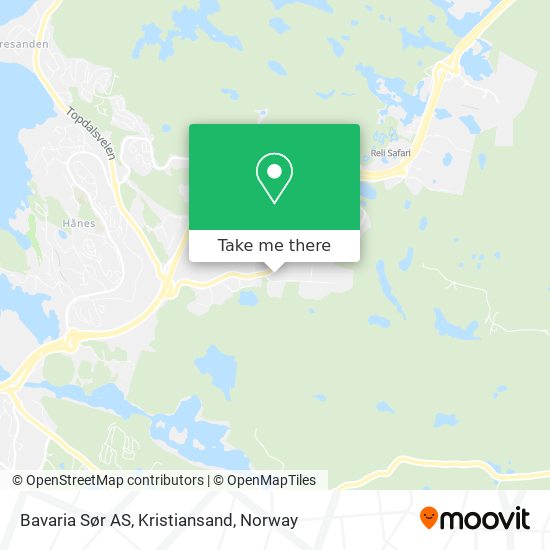 Bavaria Sør AS, Kristiansand map