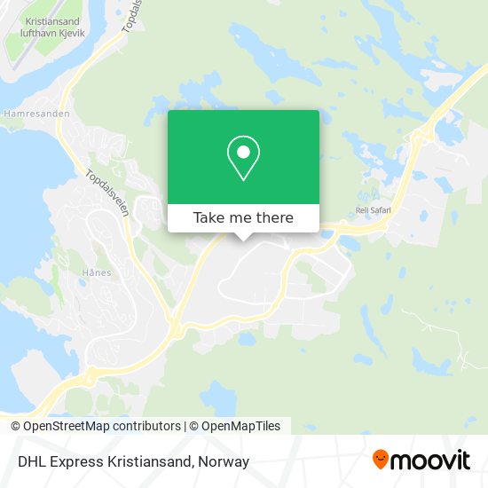 DHL Express Kristiansand map