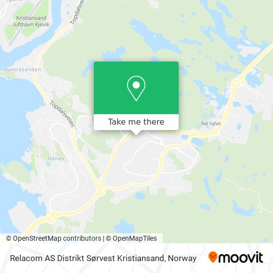 Relacom AS Distrikt Sørvest Kristiansand map