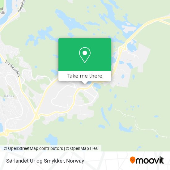 Sørlandet Ur og Smykker map