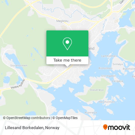 Lillesand Borkedalen map