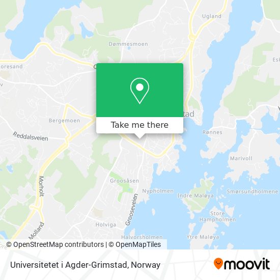 Universitetet i Agder-Grimstad map