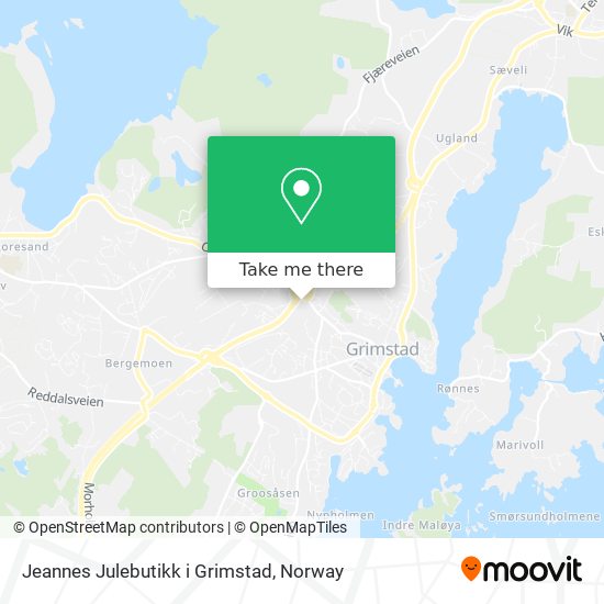 Jeannes Julebutikk i Grimstad map