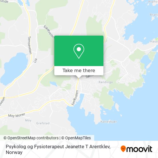 Psykolog og Fysioterapeut Jeanette T Arentklev map