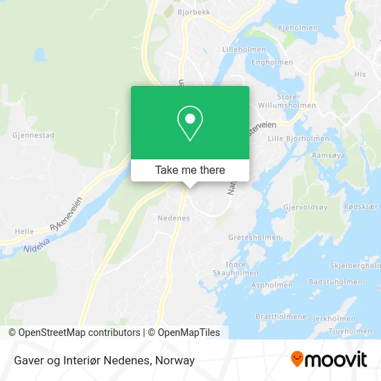 Gaver og Interiør Nedenes map