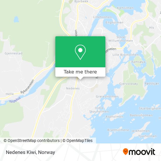 Nedenes Kiwi map