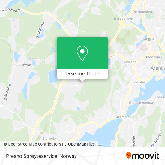 Presno Sprøyteservice map