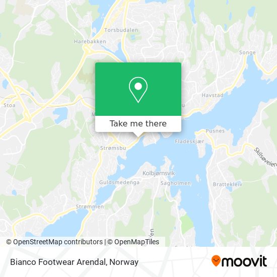 Bianco Footwear Arendal map