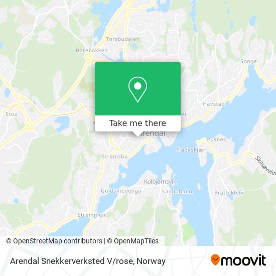 Arendal Snekkerverksted V/rose map